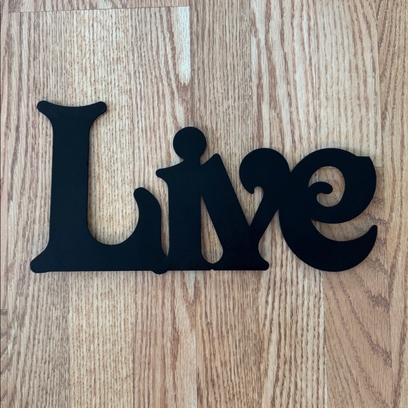 Large ‘Live Love Laugh’ Black Metal Wall Decor - Picture 2 of 4